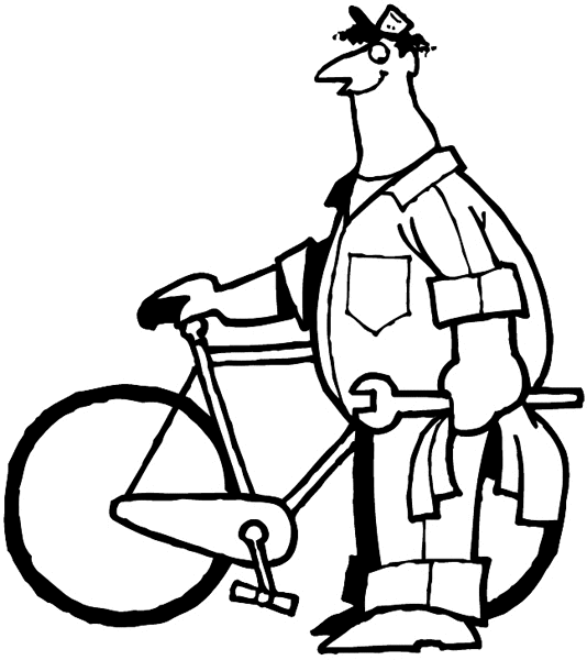 Bicycle mechanic vinyl sticker. Customize on line.     Bicycles Motorcycles 009-0119  